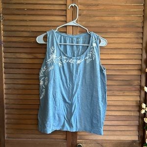 Loft Blue Tank top Floral Design M